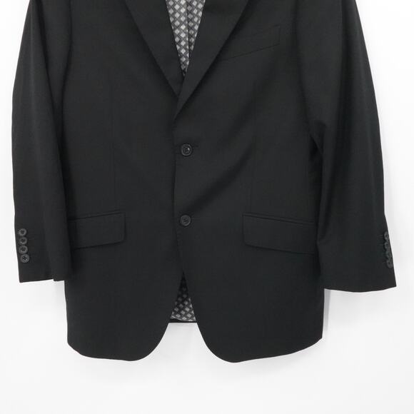 J Hilburn Blazer Mens 39S Black Wool Classic 2 Button Lined Business Office - Picture 11 of 16